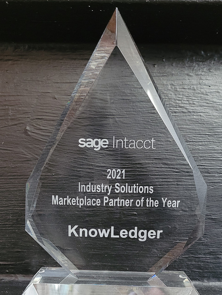 Sage-Intacct-industry-solution-of-the-year-award-trophy